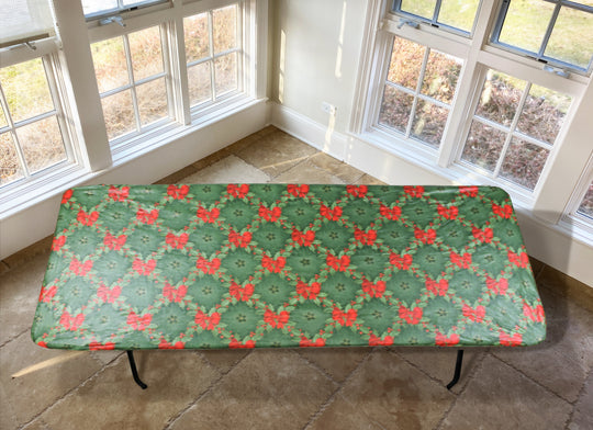 Covers For The Home Deluxe Elastic Edged Flannel Backed Vinyl Fitted Table Covers <em style="color: red ">BEST SELLER</em>