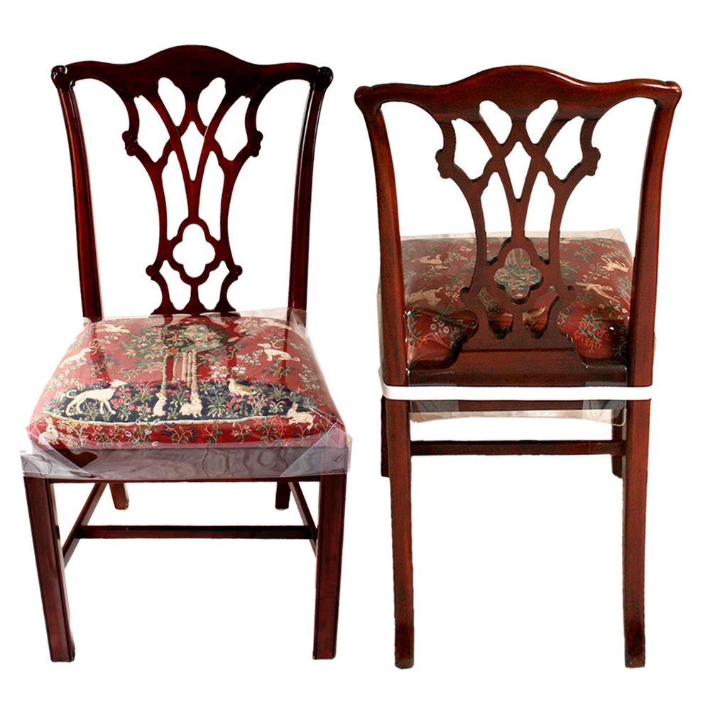 LAMINET New & Improved Deluxe Heavy-Duty Waterproof Spill Resistant Removable Crystal-Clear Plastic Adjustable Patented Chair Seat Protector - Fits Chair Seats Up to 21″ x 21″