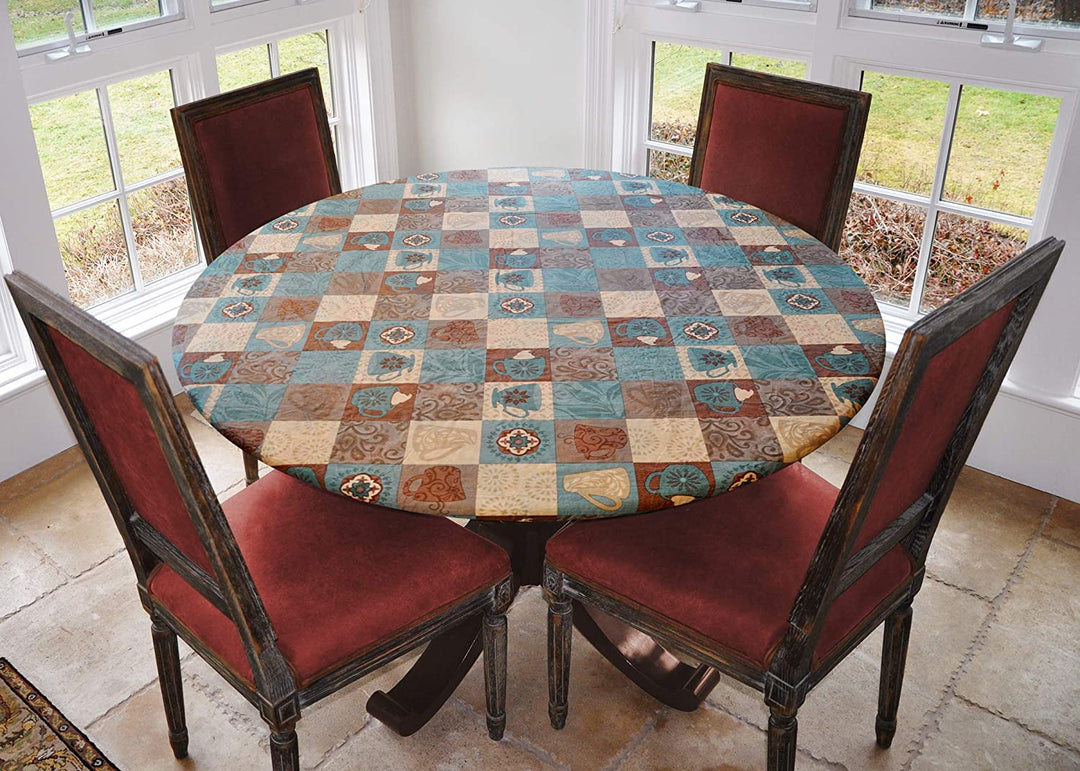 Covers For The Home Deluxe Elastic Edged Flannel Backed Vinyl Fitted Table Covers <em style="color: red ">BEST SELLER</em>