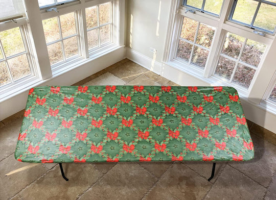Covers For The Home Deluxe Elastic Edged Flannel Backed Vinyl Fitted Table Covers <em style="color: red ">BEST SELLER</em>