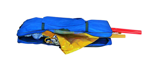 Gift Wrap Organizer Case - Blue with Black Zipper