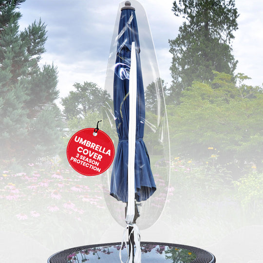 LAMINET Crystal Clear Heavy-Duty Waterproof Plastic Outdoor Furniture Cover