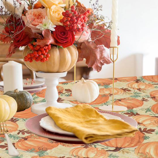 Covers For The Home Deluxe Elastic Edged Flannel Backed Vinyl Fitted Table Cover -Fall