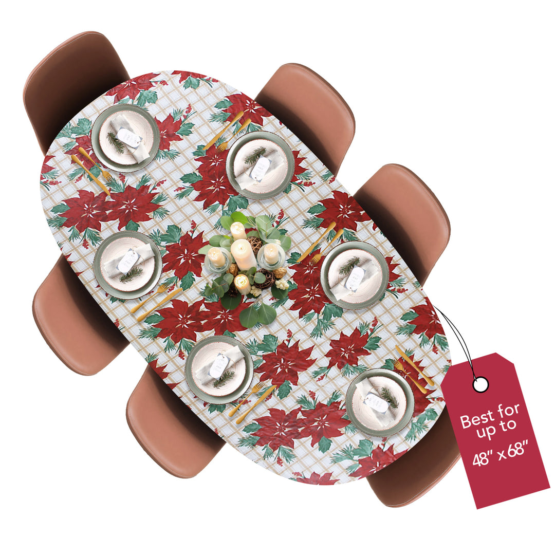 Holiday / Seasonal  Covers For The Home Deluxe Elastic Edged Flannel Backed Vinyl Fitted Table Covers <em style="color: red ">BEST SELLER</em>