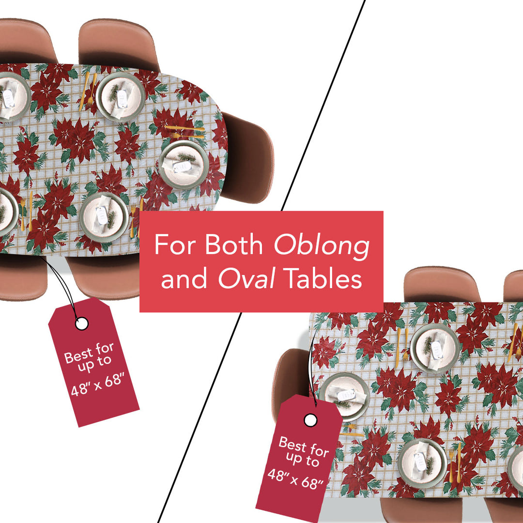 Holiday / Seasonal  Covers For The Home Deluxe Elastic Edged Flannel Backed Vinyl Fitted Table Covers <em style="color: red ">BEST SELLER</em>