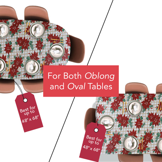 Holiday / Seasonal  Covers For The Home Deluxe Elastic Edged Flannel Backed Vinyl Fitted Table Covers <em style="color: red ">BEST SELLER</em>