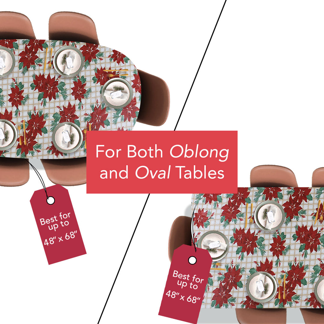 Holiday / Seasonal  Covers For The Home Deluxe Elastic Edged Flannel Backed Vinyl Fitted Table Covers <em style="color: red ">BEST SELLER</em>