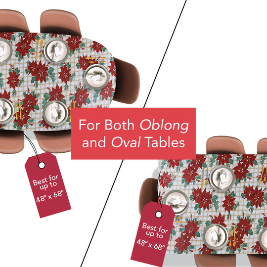 Holiday / Seasonal  Covers For The Home Deluxe Elastic Edged Flannel Backed Vinyl Fitted Table Covers <em style="color: red ">BEST SELLER</em>