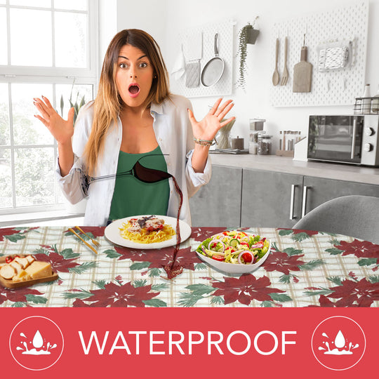 Holiday / Seasonal  Covers For The Home Deluxe Elastic Edged Flannel Backed Vinyl Fitted Table Covers <em style="color: red ">BEST SELLER</em>