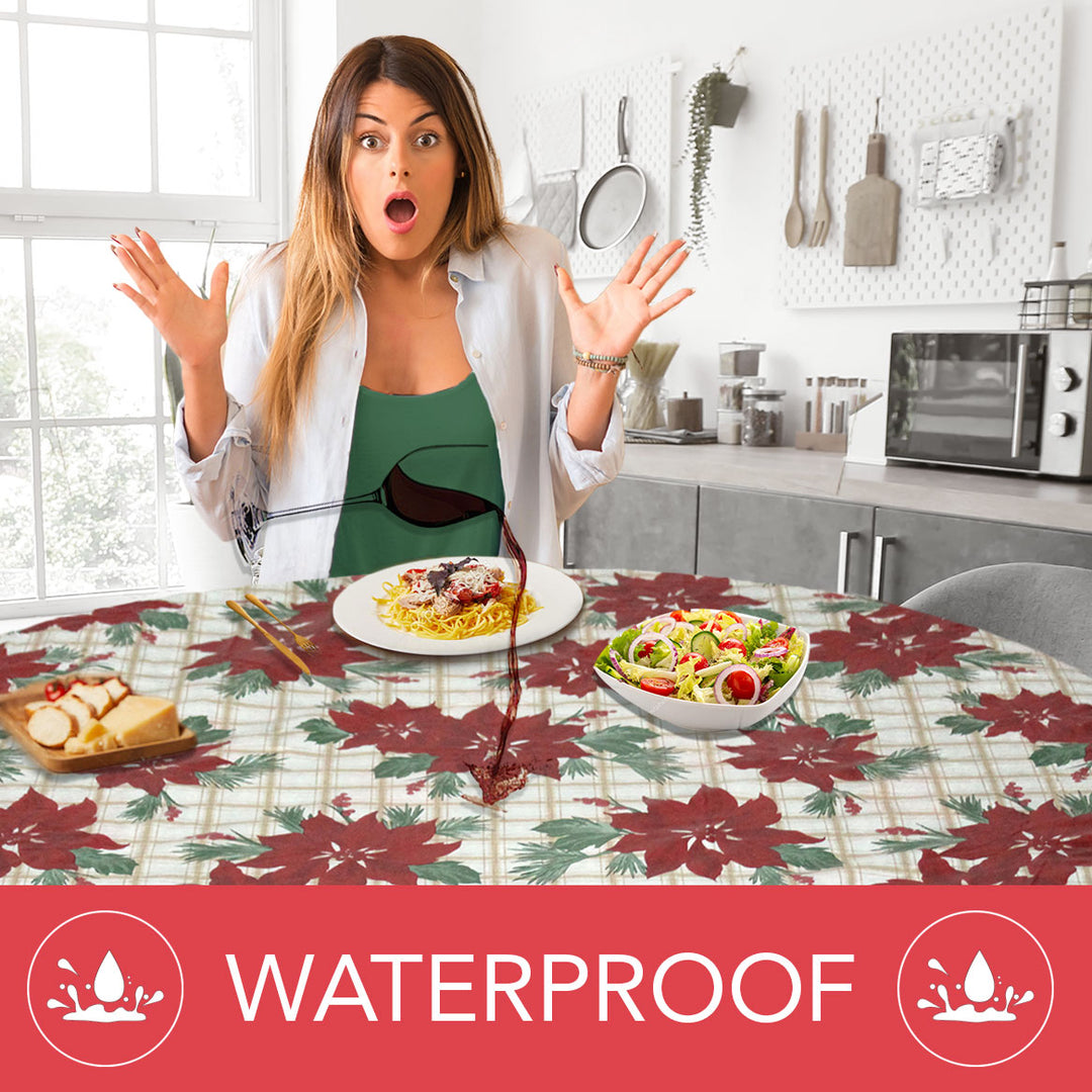Holiday / Seasonal  Covers For The Home Deluxe Elastic Edged Flannel Backed Vinyl Fitted Table Covers <em style="color: red ">BEST SELLER</em>