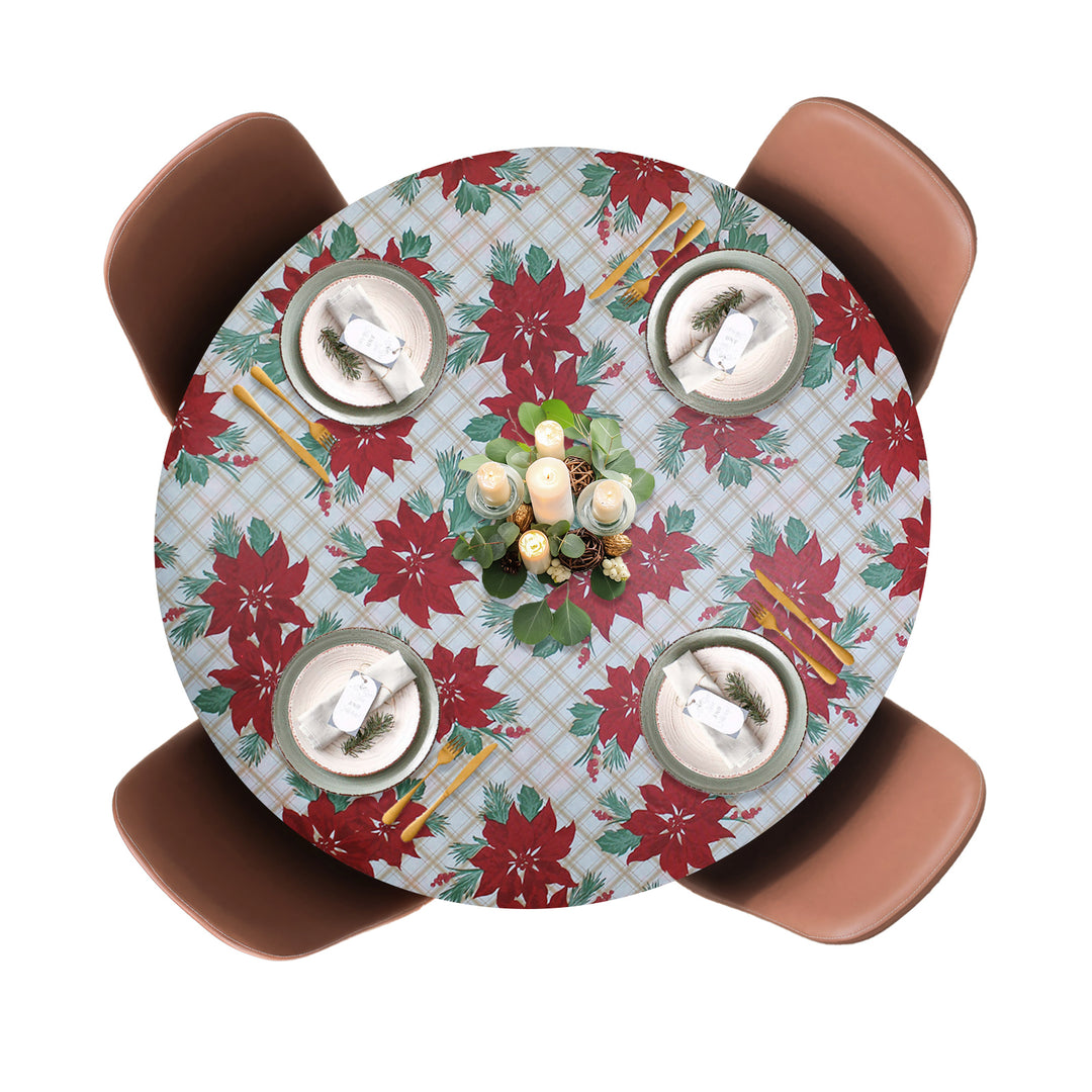 Holiday / Seasonal  Covers For The Home Deluxe Elastic Edged Flannel Backed Vinyl Fitted Table Covers <em style="color: red ">BEST SELLER</em>