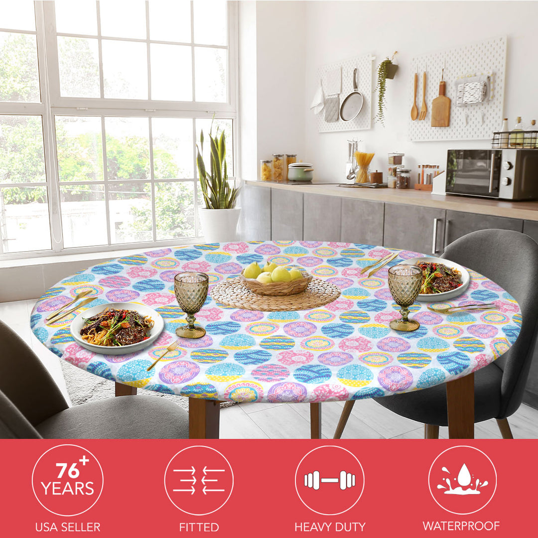 Holiday / Seasonal  Covers For The Home Deluxe Elastic Edged Flannel Backed Vinyl Fitted Table Covers <em style="color: red ">BEST SELLER</em>