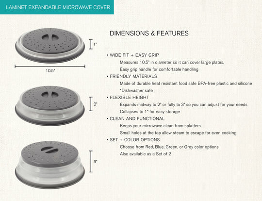 LAMINET Expandable Microwave Bowl and Dish Cover
