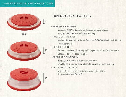LAMINET Expandable Microwave Bowl and Dish Cover