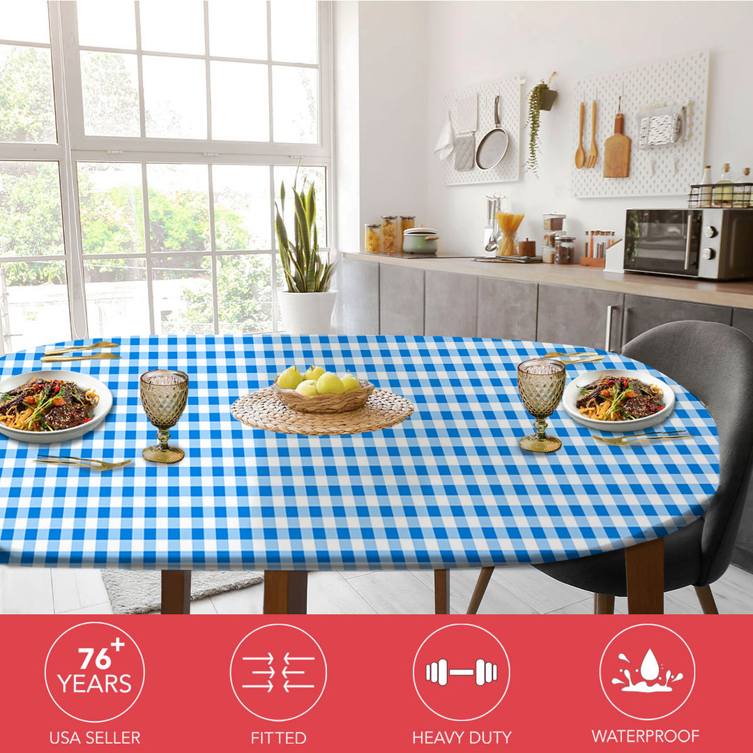 Holiday / Seasonal  Covers For The Home Deluxe Elastic Edged Flannel Backed Vinyl Fitted Table Covers <em style="color: red ">BEST SELLER</em>