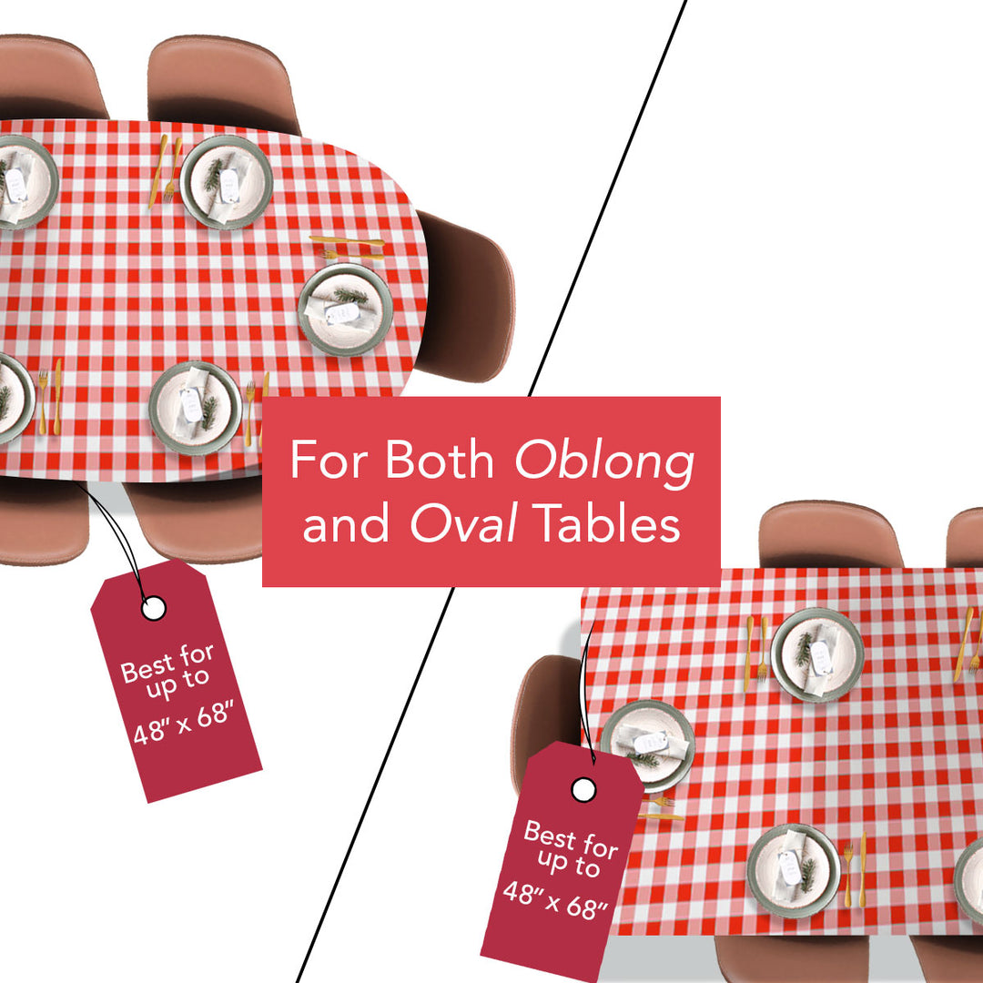 Holiday / Seasonal  Covers For The Home Deluxe Elastic Edged Flannel Backed Vinyl Fitted Table Covers <em style="color: red ">BEST SELLER</em>