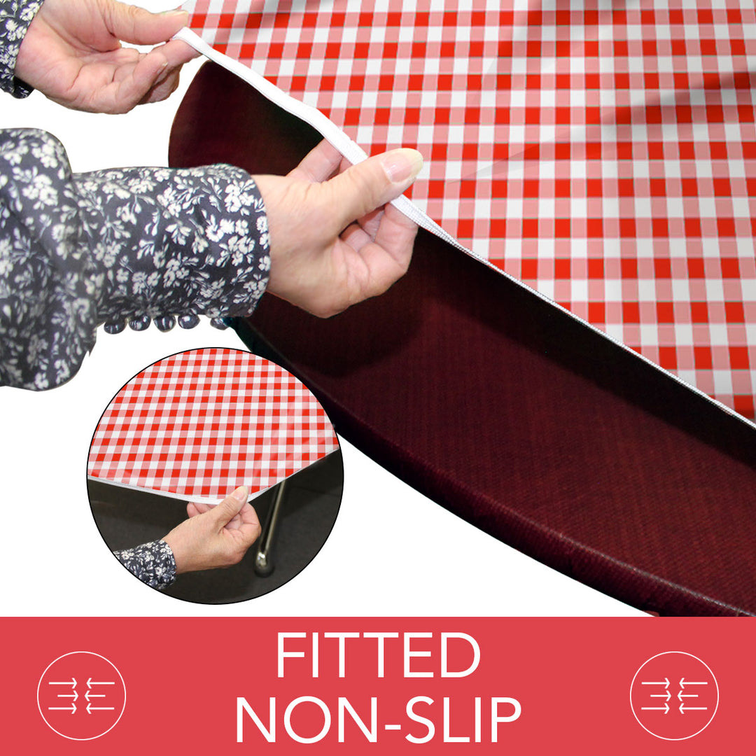 Holiday / Seasonal  Covers For The Home Deluxe Elastic Edged Flannel Backed Vinyl Fitted Table Covers <em style="color: red ">BEST SELLER</em>