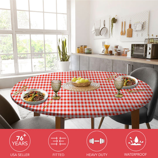 Holiday / Seasonal  Covers For The Home Deluxe Elastic Edged Flannel Backed Vinyl Fitted Table Covers <em style="color: red ">BEST SELLER</em>
