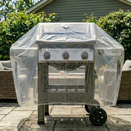 LAMINET Crystal Clear Heavy-Duty Waterproof Plastic Outdoor Furniture Cover