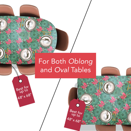 Holiday / Seasonal  Covers For The Home Deluxe Elastic Edged Flannel Backed Vinyl Fitted Table Covers <em style="color: red ">BEST SELLER</em>