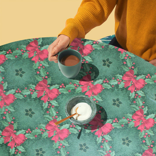 Holiday / Seasonal  Covers For The Home Deluxe Elastic Edged Flannel Backed Vinyl Fitted Table Covers <em style="color: red ">BEST SELLER</em>