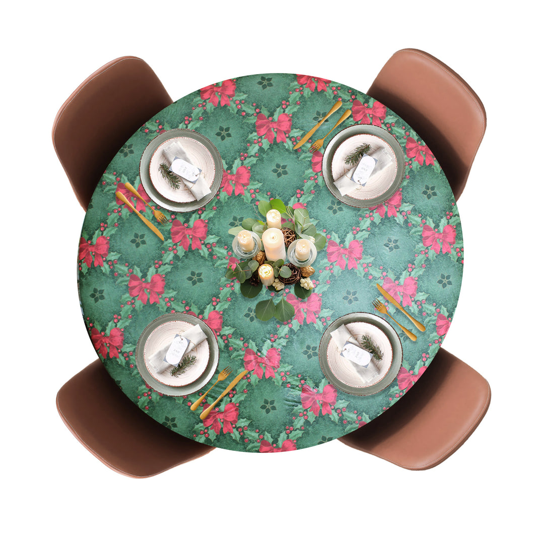 Holiday / Seasonal  Covers For The Home Deluxe Elastic Edged Flannel Backed Vinyl Fitted Table Covers <em style="color: red ">BEST SELLER</em>