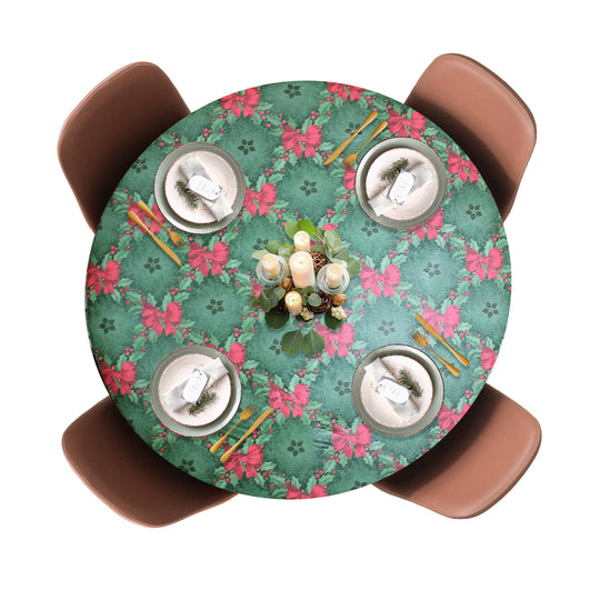 Holiday / Seasonal  Covers For The Home Deluxe Elastic Edged Flannel Backed Vinyl Fitted Table Covers <em style="color: red ">BEST SELLER</em>