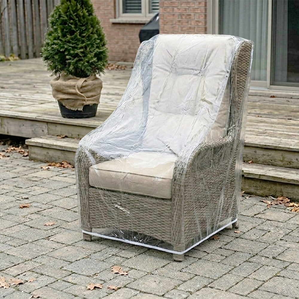 LAMINET Crystal Clear Heavy-Duty Waterproof Plastic Outdoor Furniture Cover