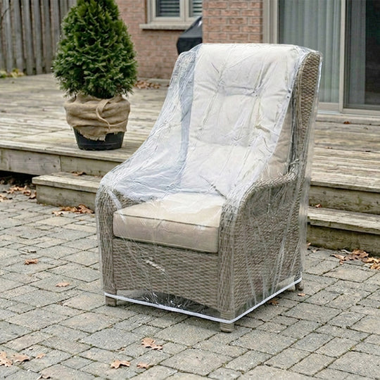 LAMINET Crystal Clear Heavy-Duty Waterproof Plastic Outdoor Furniture Cover