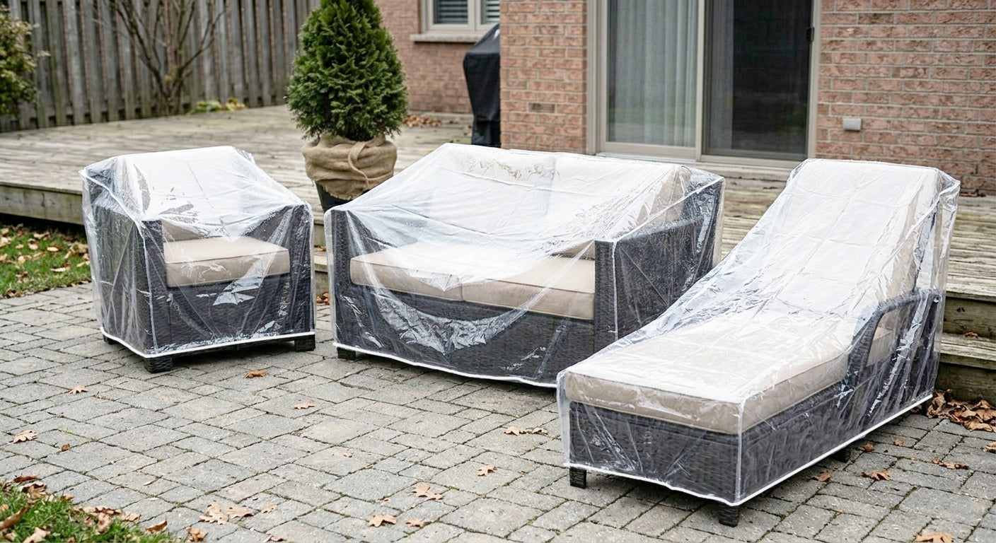 LAMINET Crystal Clear Heavy-Duty Waterproof Plastic Outdoor Furniture ...