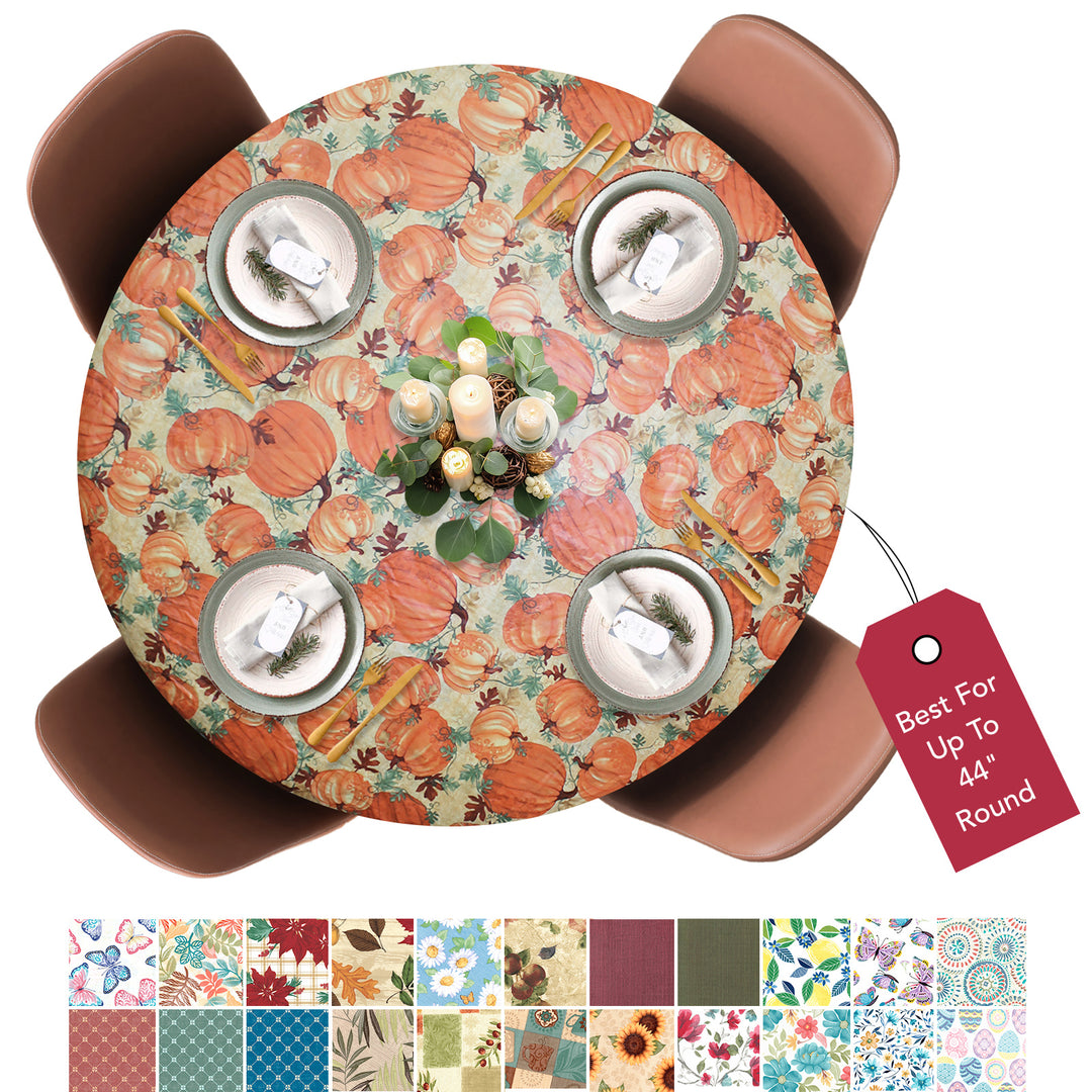 Holiday / Seasonal  Covers For The Home Deluxe Elastic Edged Flannel Backed Vinyl Fitted Table Covers <em style="color: red ">BEST SELLER</em>