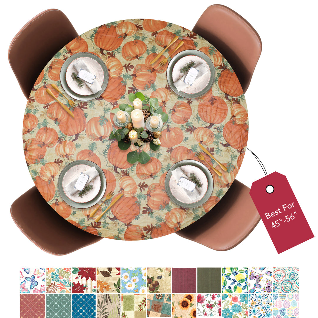 Holiday / Seasonal  Covers For The Home Deluxe Elastic Edged Flannel Backed Vinyl Fitted Table Covers <em style="color: red ">BEST SELLER</em>