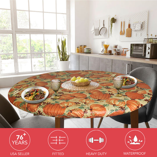 Holiday / Seasonal  Covers For The Home Deluxe Elastic Edged Flannel Backed Vinyl Fitted Table Covers <em style="color: red ">BEST SELLER</em>