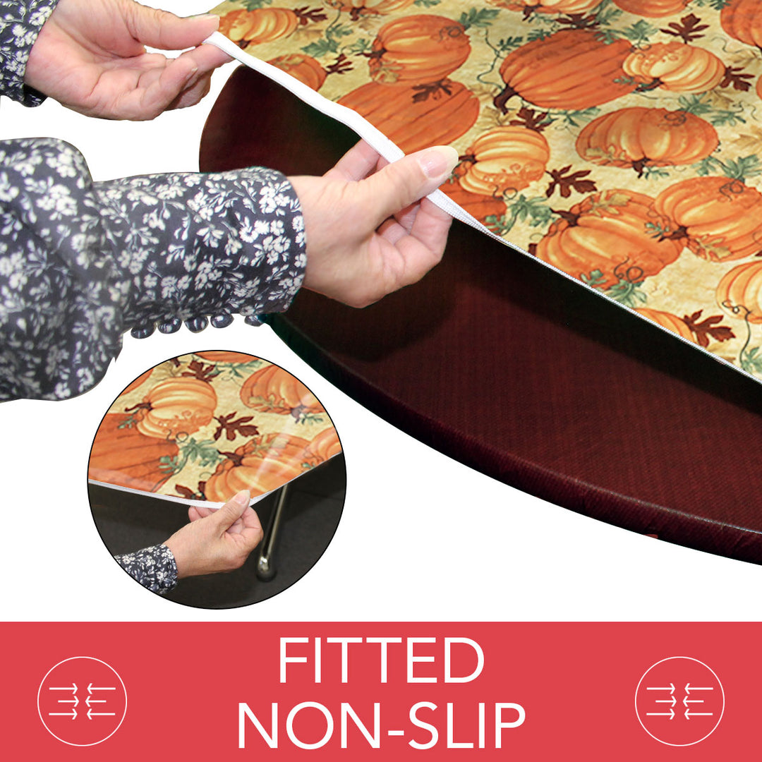 Holiday / Seasonal  Covers For The Home Deluxe Elastic Edged Flannel Backed Vinyl Fitted Table Covers <em style="color: red ">BEST SELLER</em>