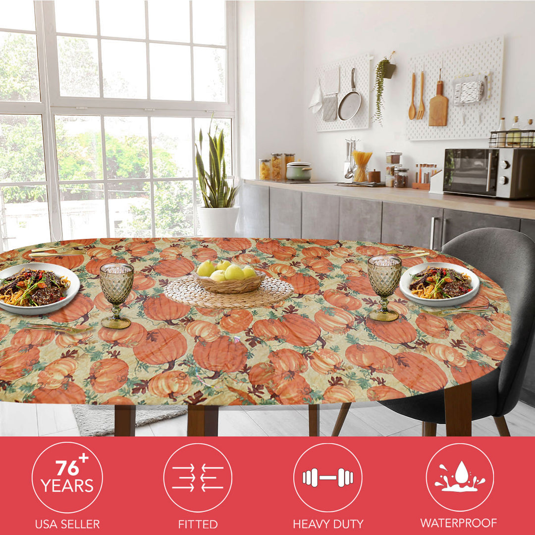 Holiday / Seasonal  Covers For The Home Deluxe Elastic Edged Flannel Backed Vinyl Fitted Table Covers <em style="color: red ">BEST SELLER</em>