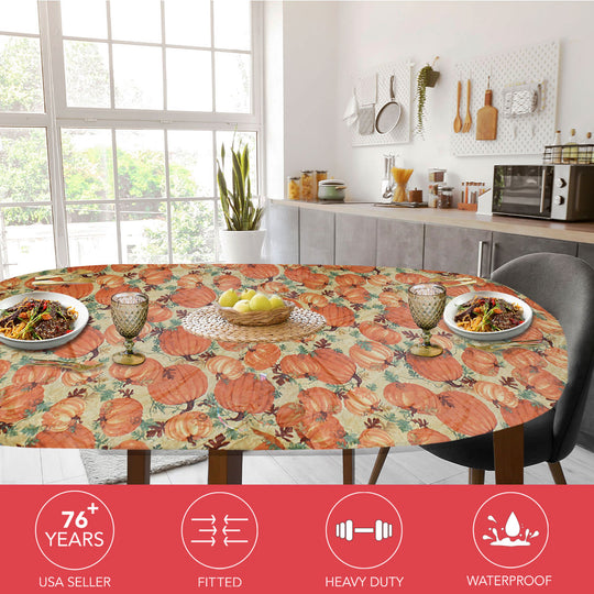 Holiday / Seasonal  Covers For The Home Deluxe Elastic Edged Flannel Backed Vinyl Fitted Table Covers <em style="color: red ">BEST SELLER</em>