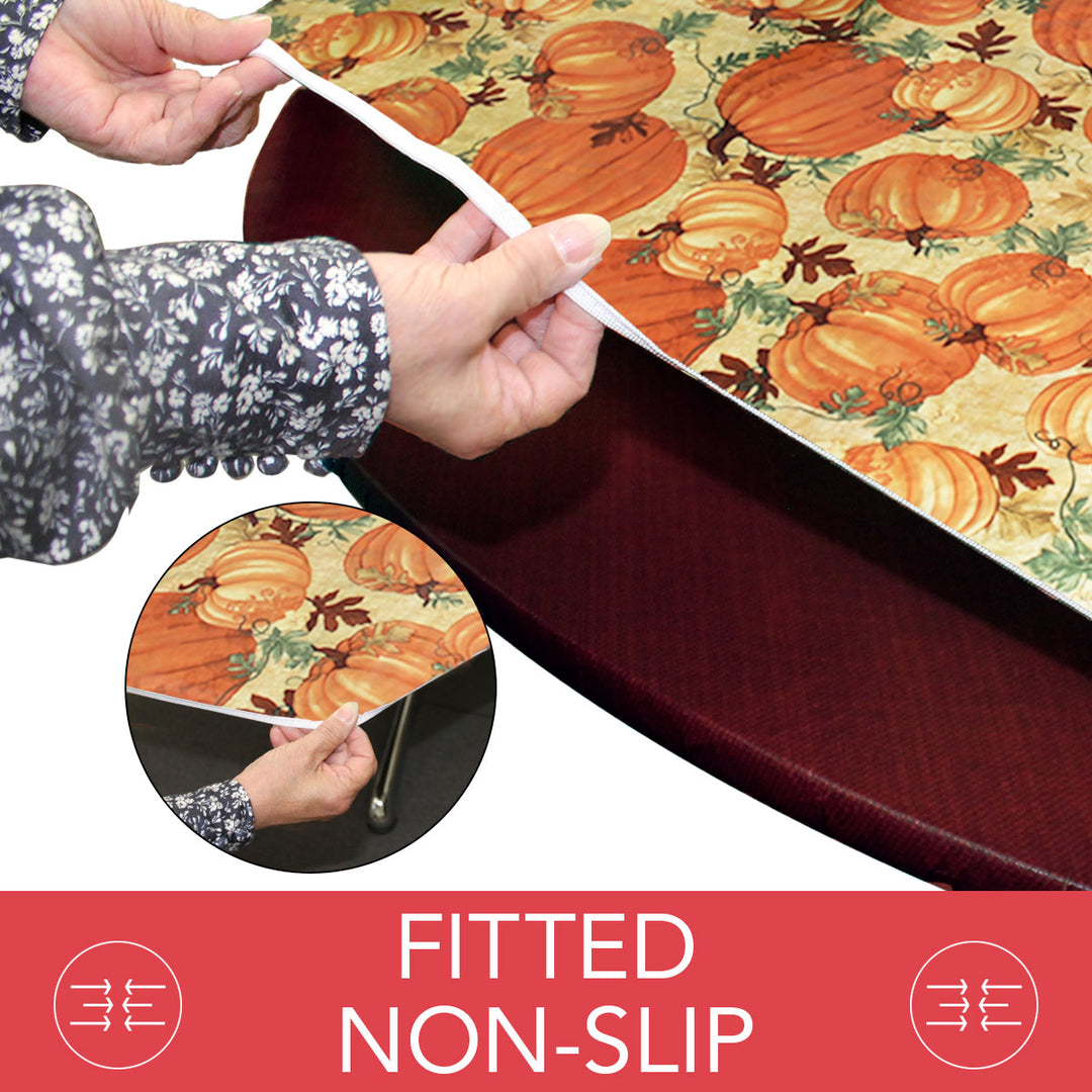 Holiday / Seasonal  Covers For The Home Deluxe Elastic Edged Flannel Backed Vinyl Fitted Table Covers <em style="color: red ">BEST SELLER</em>