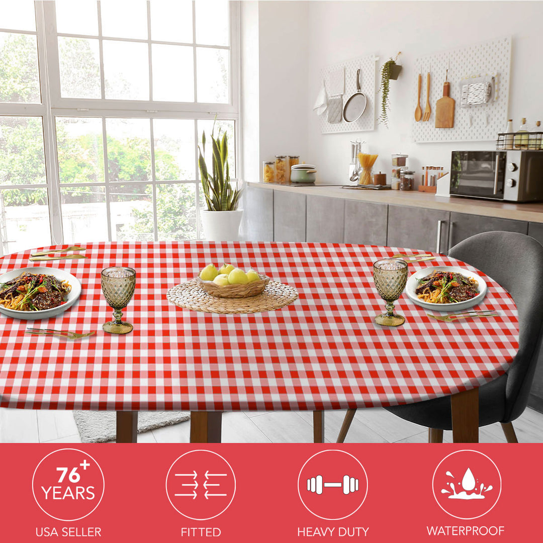 Holiday / Seasonal  Covers For The Home Deluxe Elastic Edged Flannel Backed Vinyl Fitted Table Covers <em style="color: red ">BEST SELLER</em>