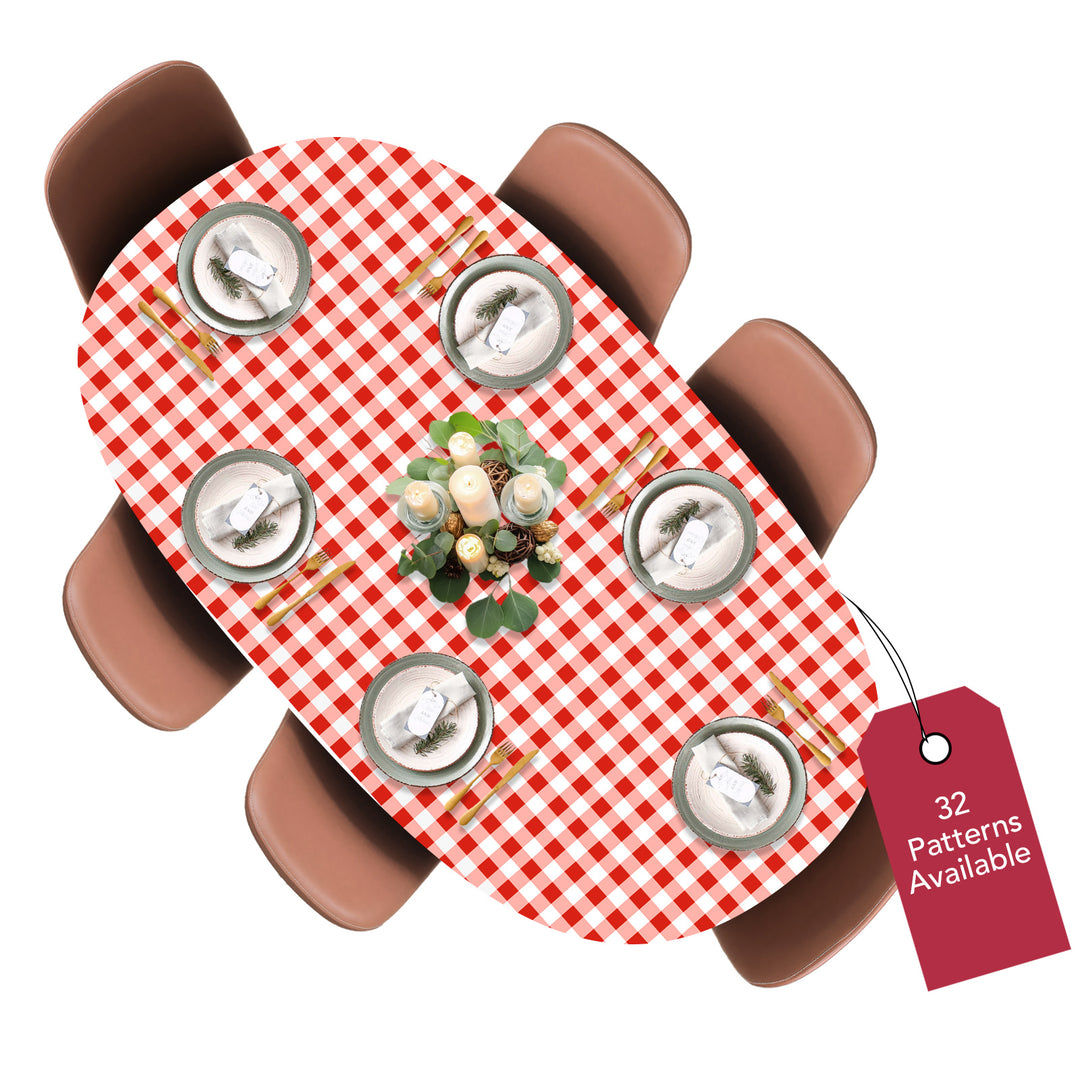 Holiday / Seasonal  Covers For The Home Deluxe Elastic Edged Flannel Backed Vinyl Fitted Table Covers <em style="color: red ">BEST SELLER</em>