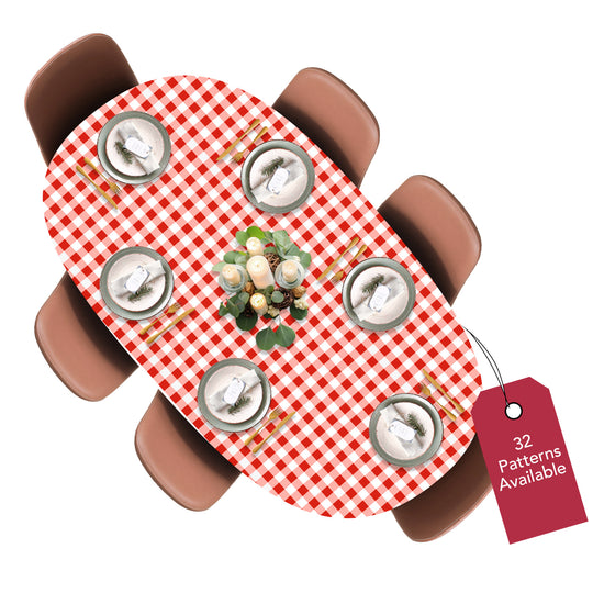 Holiday / Seasonal  Covers For The Home Deluxe Elastic Edged Flannel Backed Vinyl Fitted Table Covers <em style="color: red ">BEST SELLER</em>