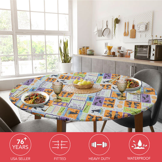 Holiday / Seasonal  Covers For The Home Deluxe Elastic Edged Flannel Backed Vinyl Fitted Table Covers <em style="color: red ">BEST SELLER</em>