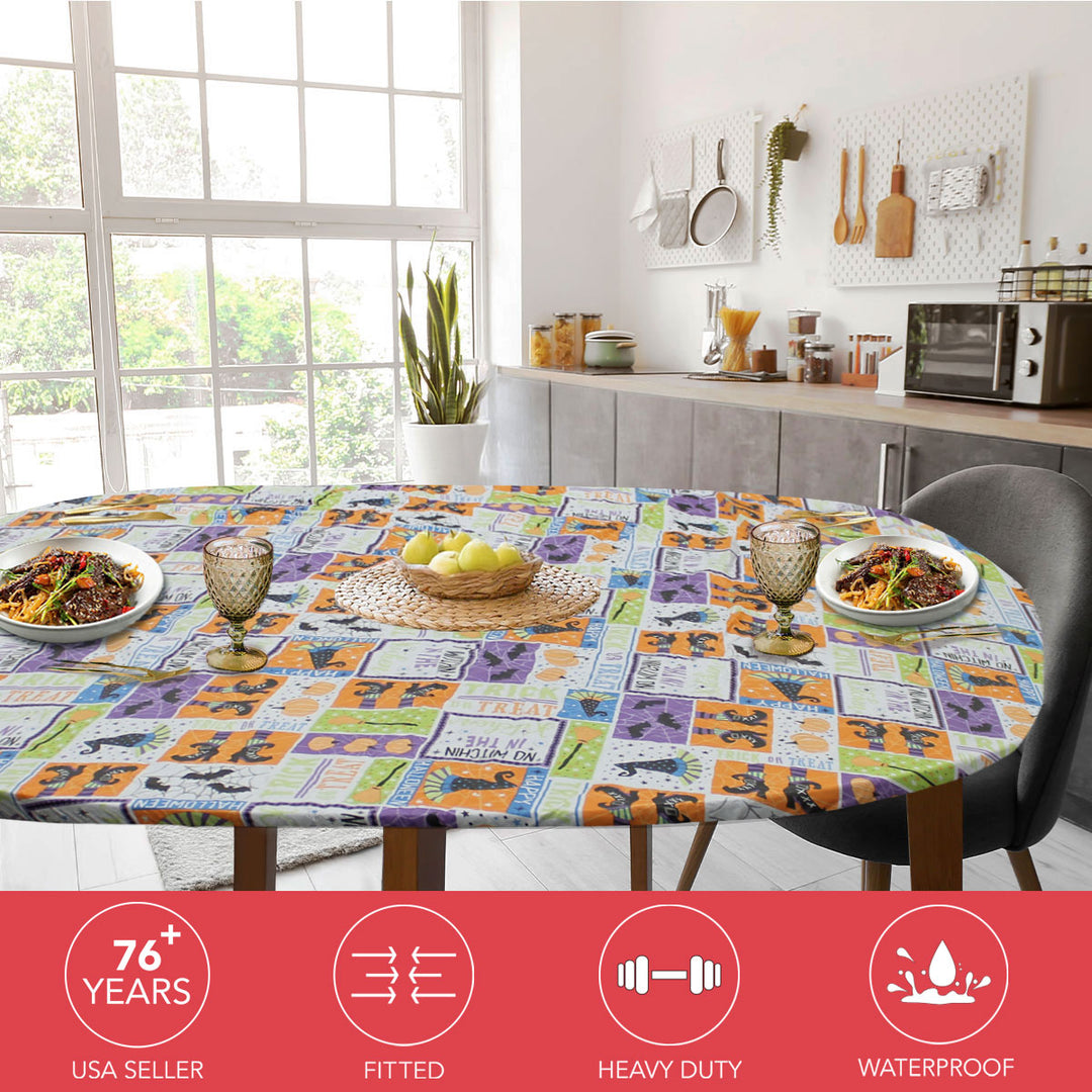 Holiday / Seasonal  Covers For The Home Deluxe Elastic Edged Flannel Backed Vinyl Fitted Table Covers <em style="color: red ">BEST SELLER</em>