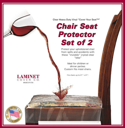 LAMINET Vinyl Chair Protectors, Clear, 26X25 3/4-Inch, Fits Chairs up to 21x21-Inch, Set of 2