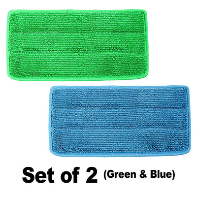 LAMINET Durable Reusable Mop Pads - Set of 2 (1 ea Green, 1 ea Blue)