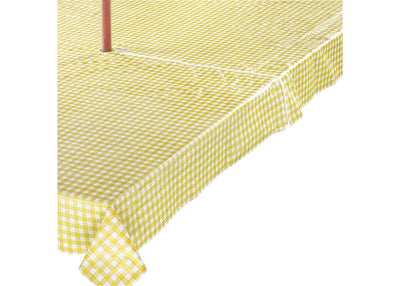 Zippered Deluxe Drop Patio Tablecloth - 60" x 90" Oblong - Checkered - Yellow